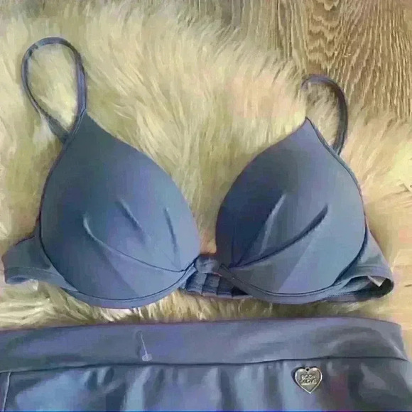 NWT Body Glove storm dusty blue bikini Greta & Marlee high thigh push up swim s - Picture 16 of 16